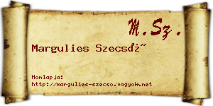 Margulies Szecső névjegykártya